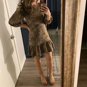 Maeve Brown Leopard Long Sleeve Dress